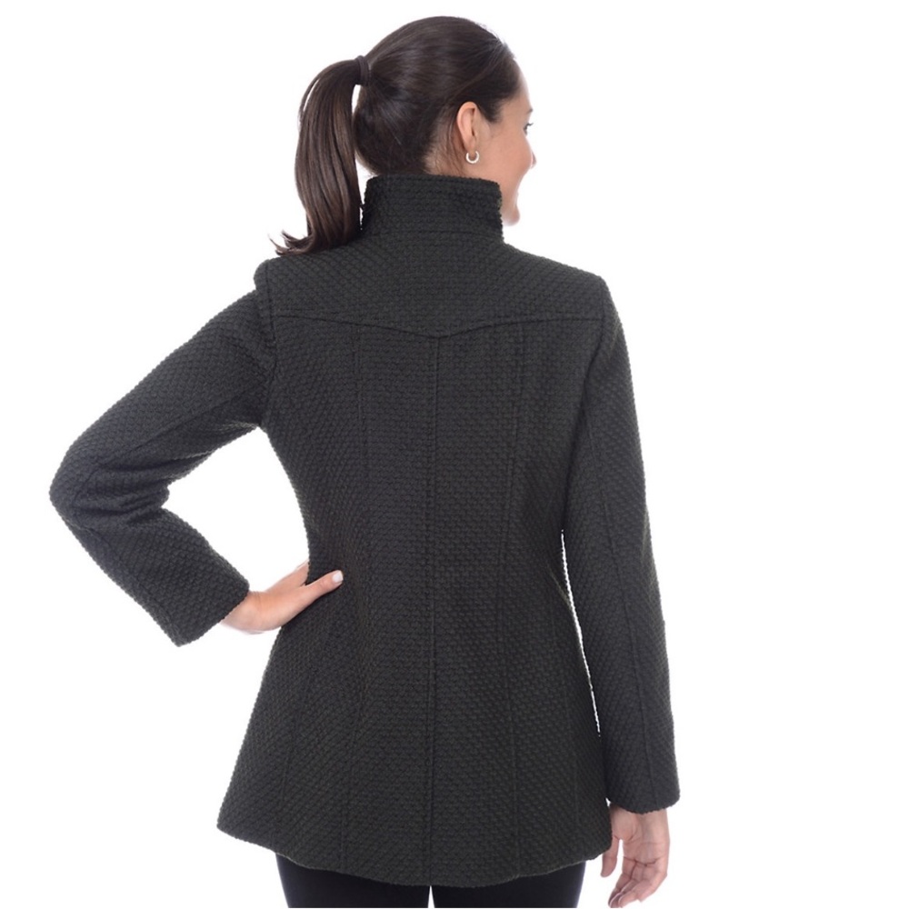 Apt. 9 Womens Boucle' Double Breasted Military Jacket Black Plus Size 1X - Picture 2 of 16